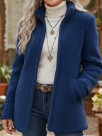 Annelies | soft mid-length coat with zipper