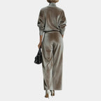 Aurélie | Casual Velvet Two-Piece Set with High Collar for Women