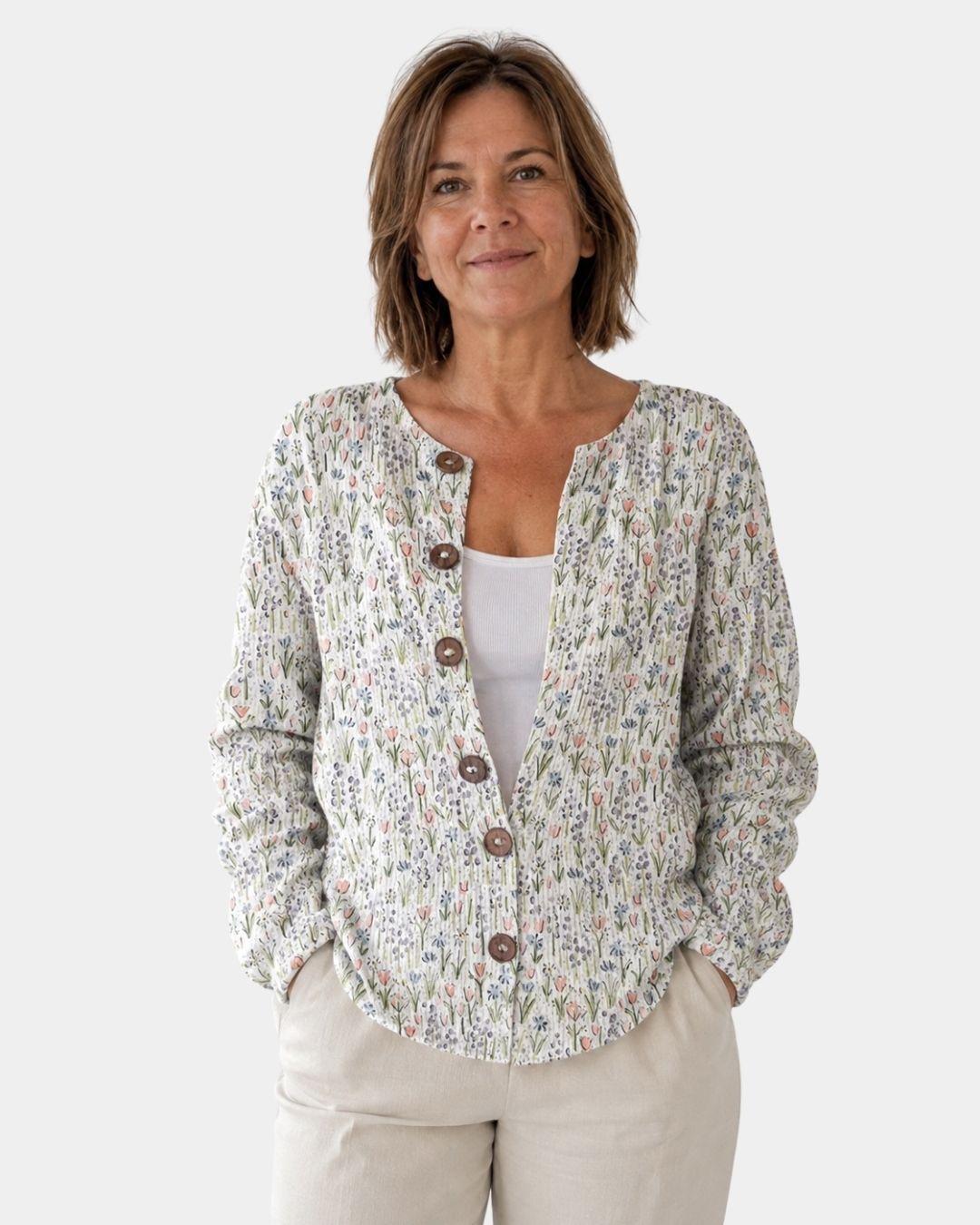 Ivadelle | Vintage Floral Knit Cardigan