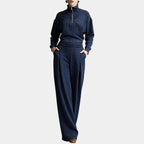 Céleste | Mock Neck Set with Striped Zipper