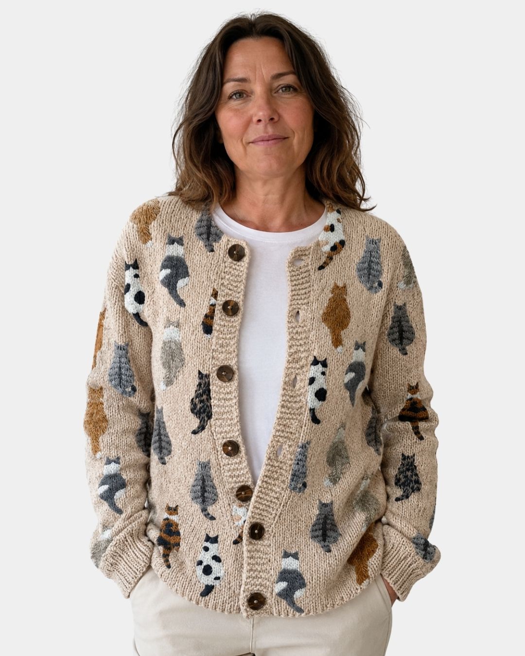 Moxley | Knit Cardigan with Animal Print