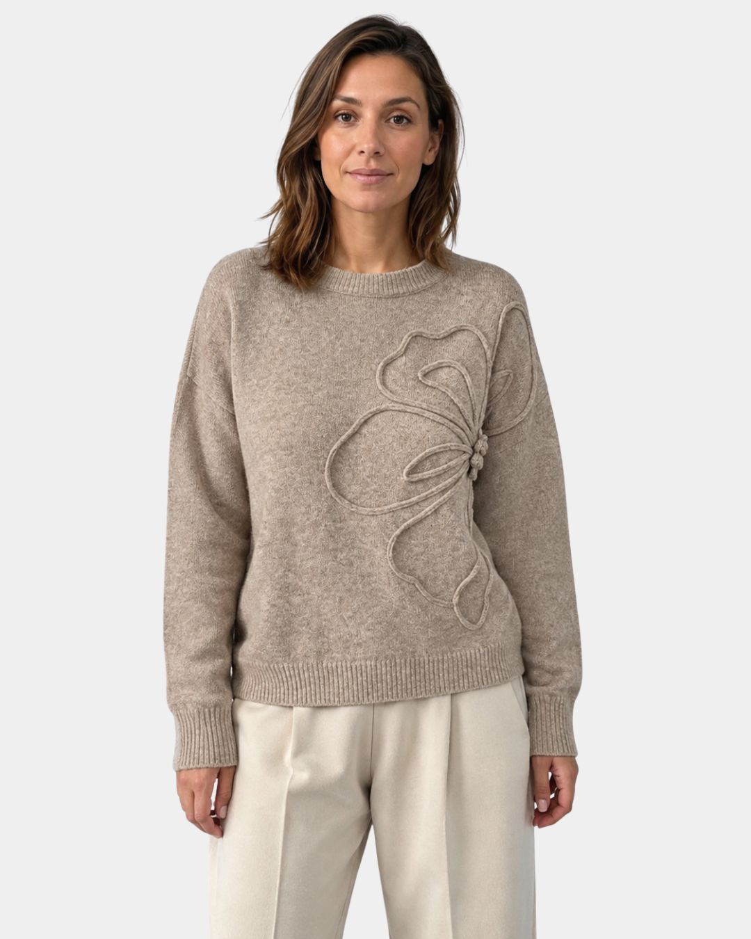 Alma | Knitted Flower Sweater