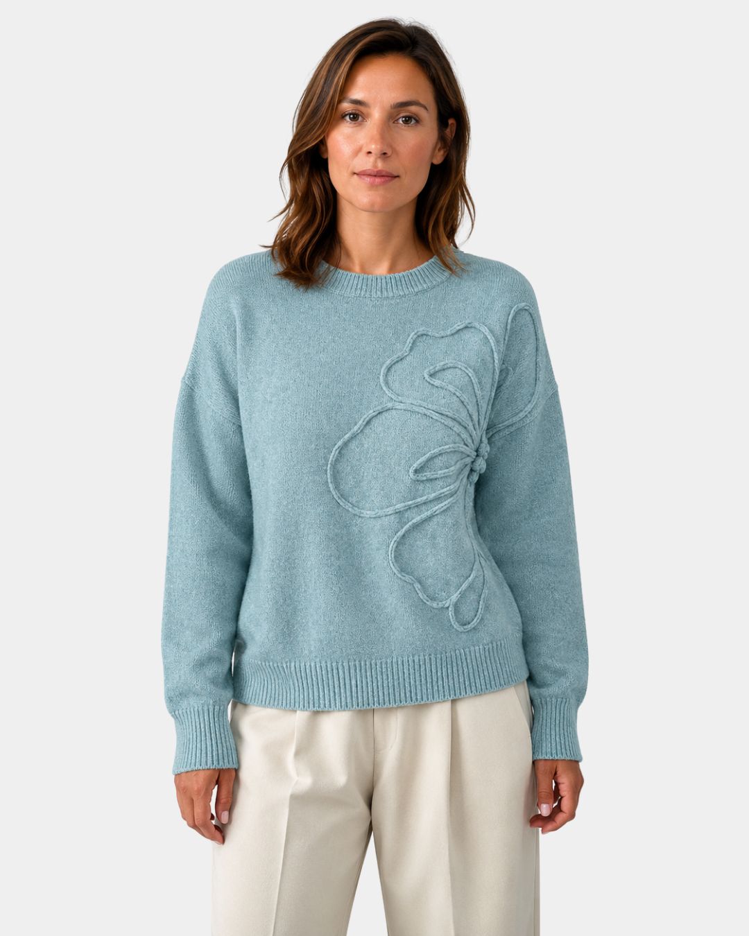 Alma | Knitted Flower Sweater