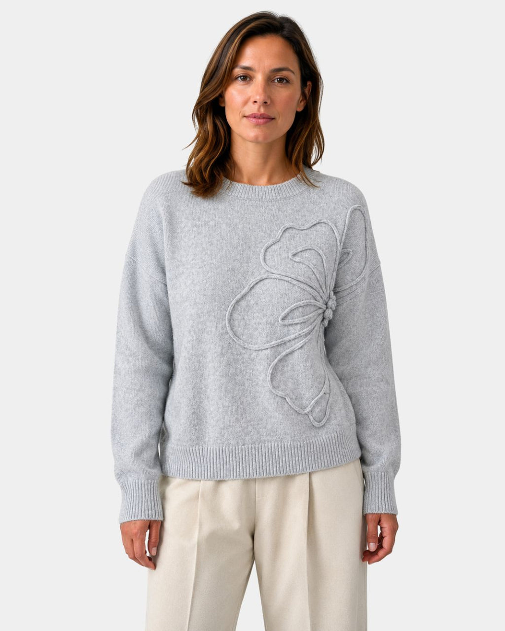 Alma | Knitted Flower Sweater