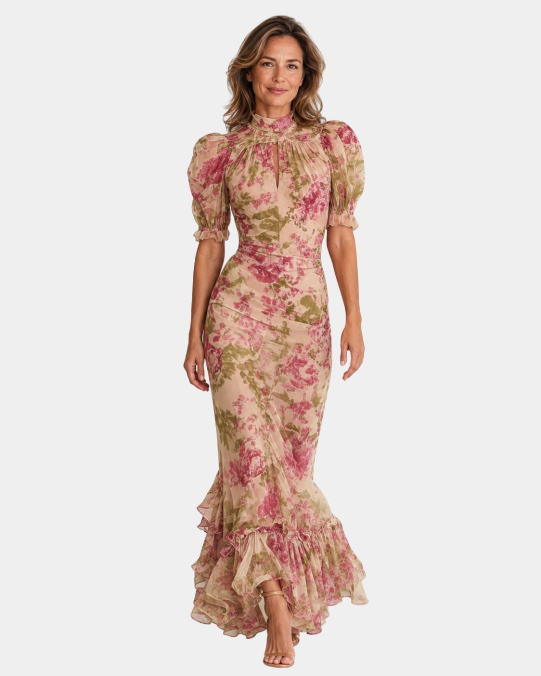 Florelle | Long Vintage Rose Dress
