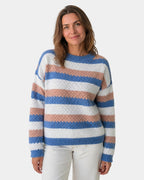 Camille | Oversized Sweater with Round Neck and Stripes