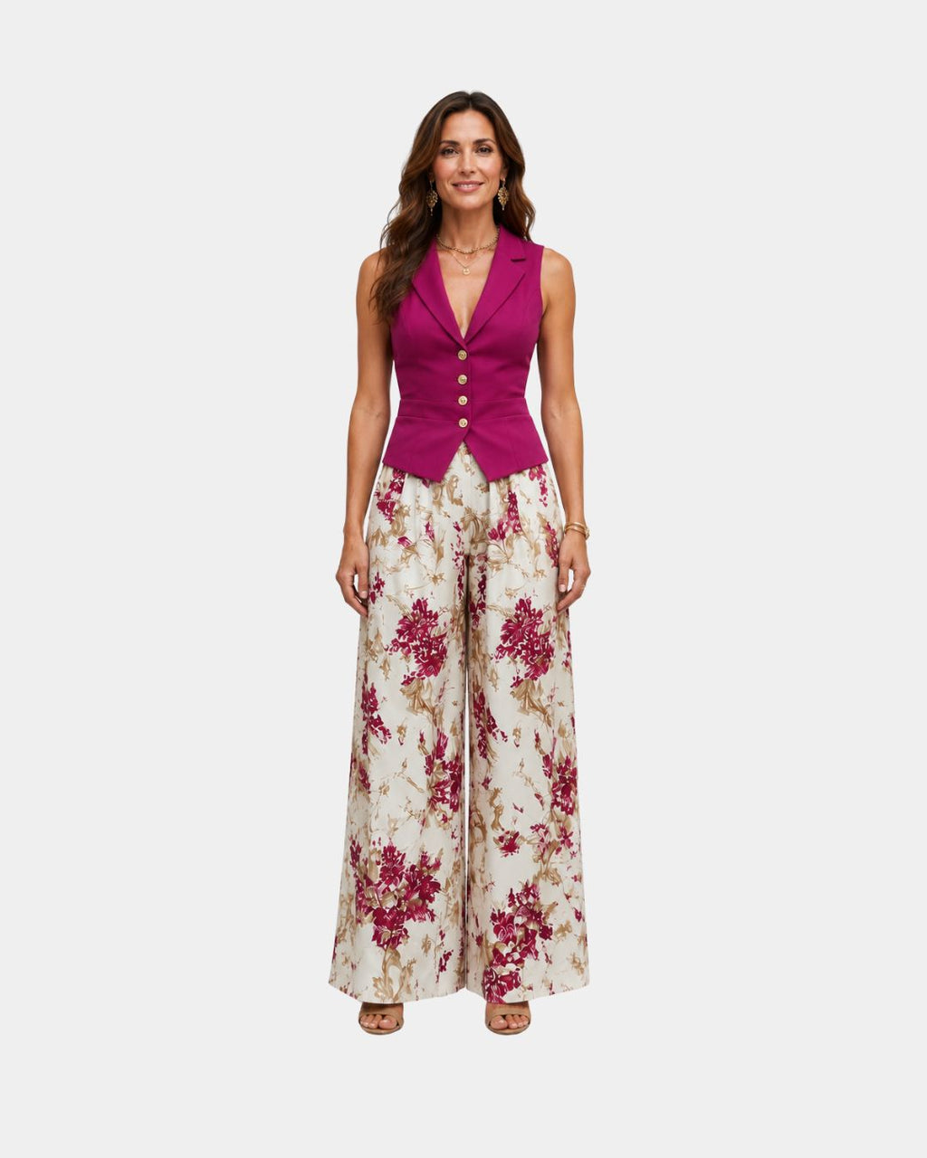 Alixène | Sleeveless Top and Floral Pants Set