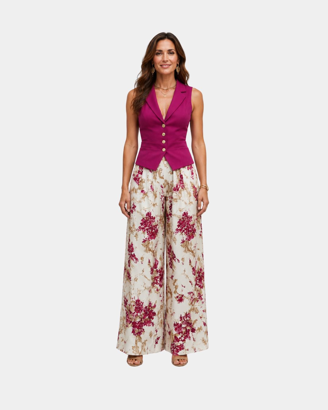 Alixène | Sleeveless Top and Floral Pants Set
