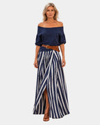 Etiennette | Mediterranean Style Blouse and Skirt Set