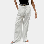 Flore | Solid Wide Leg Pants Without Belt