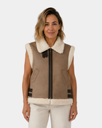 Adalsinde | Women's Sleeveless Gilet with Faux Shearling Effect