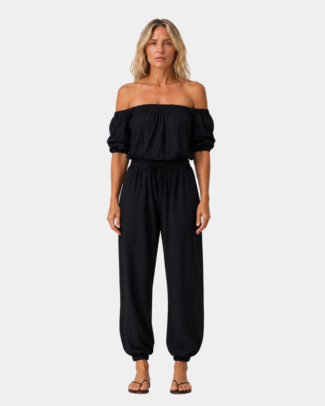 Brunissonne | Sleeveless Jumpsuit with Off-Shoulder Design