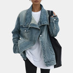 Lucie – Vintage Washed High Collar Jacket