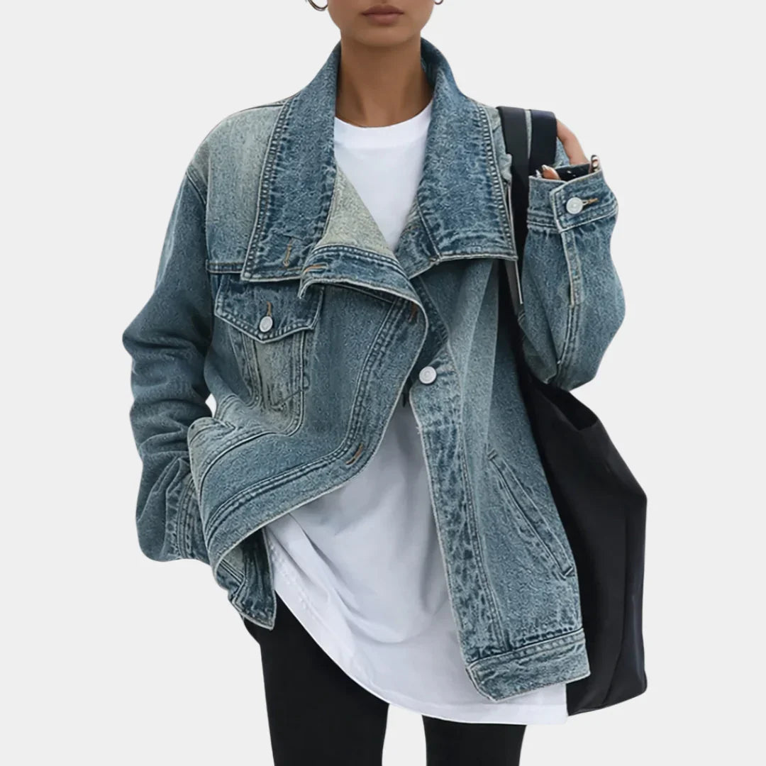 Lucie – Vintage Washed High Collar Jacket
