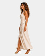 Edmée | Midi dress with crossover neckline