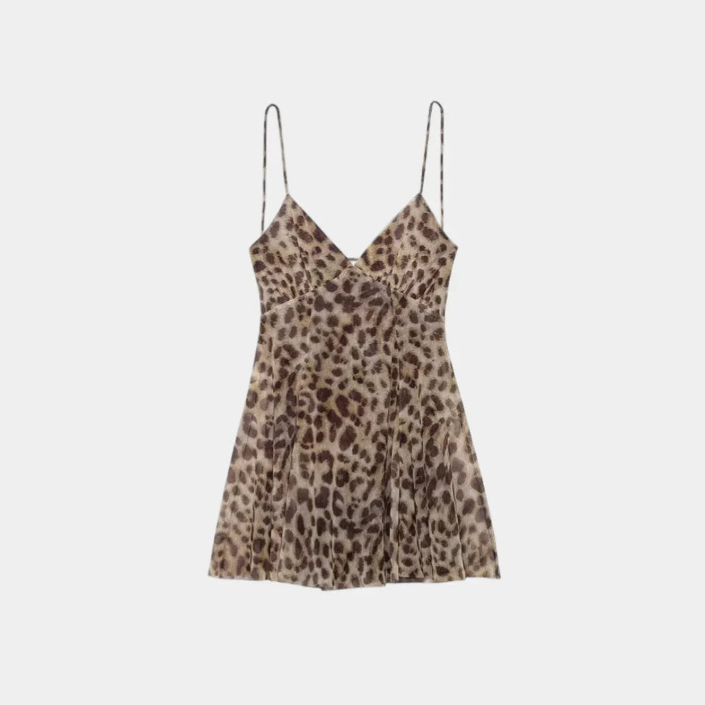 Noémie | Sleeveless Leopard Dress