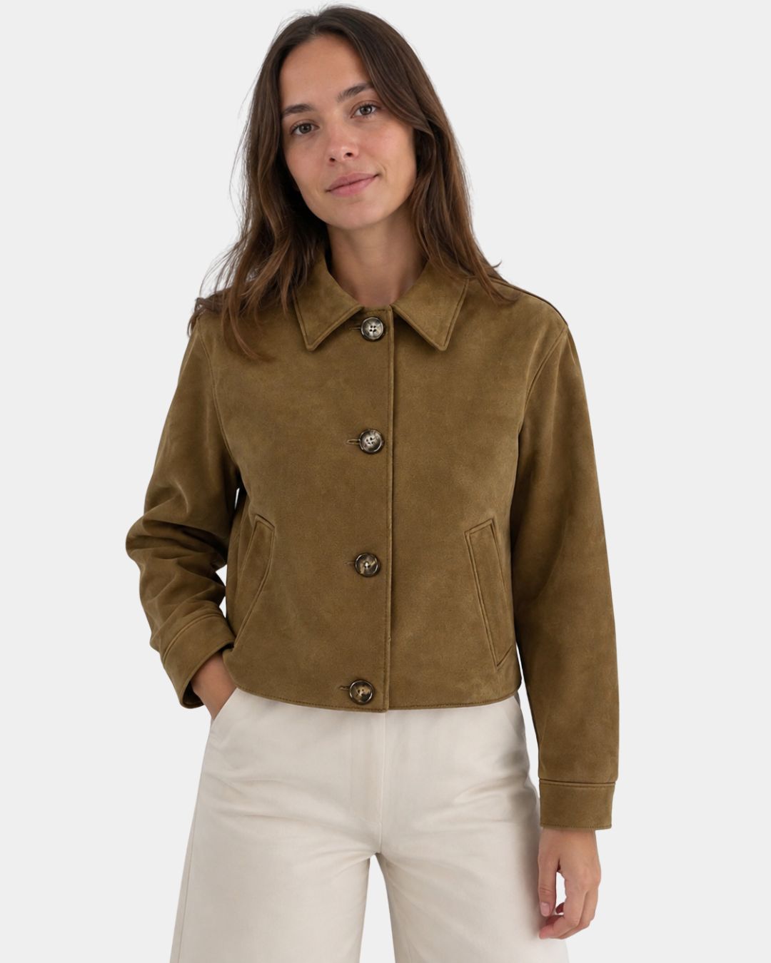 Floréanne | Elegant Casual Jacket with French Collar and Long Sleeves