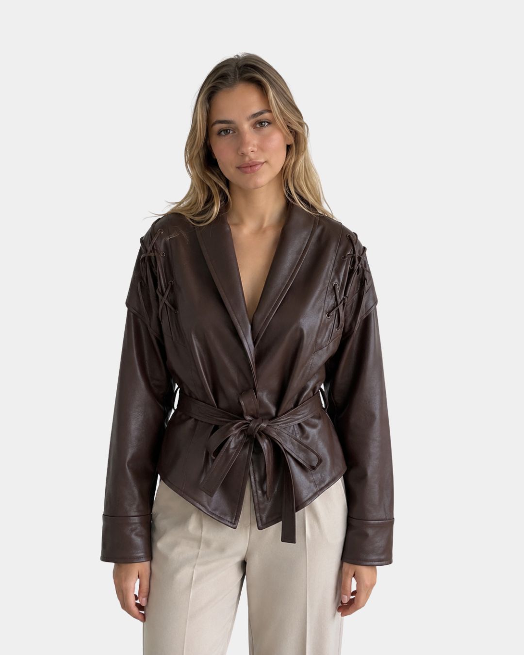 Jolysse | Wrap Coat in Faux Leather
