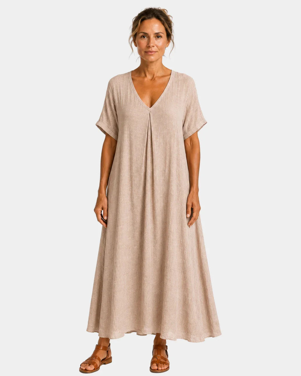 Basine | Lightweight Long Dress with V-Neck