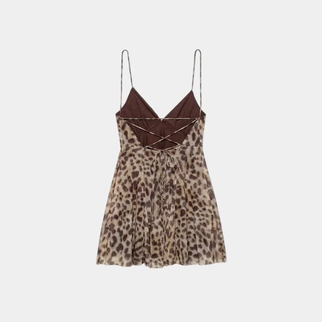 Noémie | Sleeveless Leopard Dress