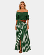 Etiennette | Mediterranean Style Blouse and Skirt Set