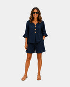 Auberte | Shorts and Blouse Set