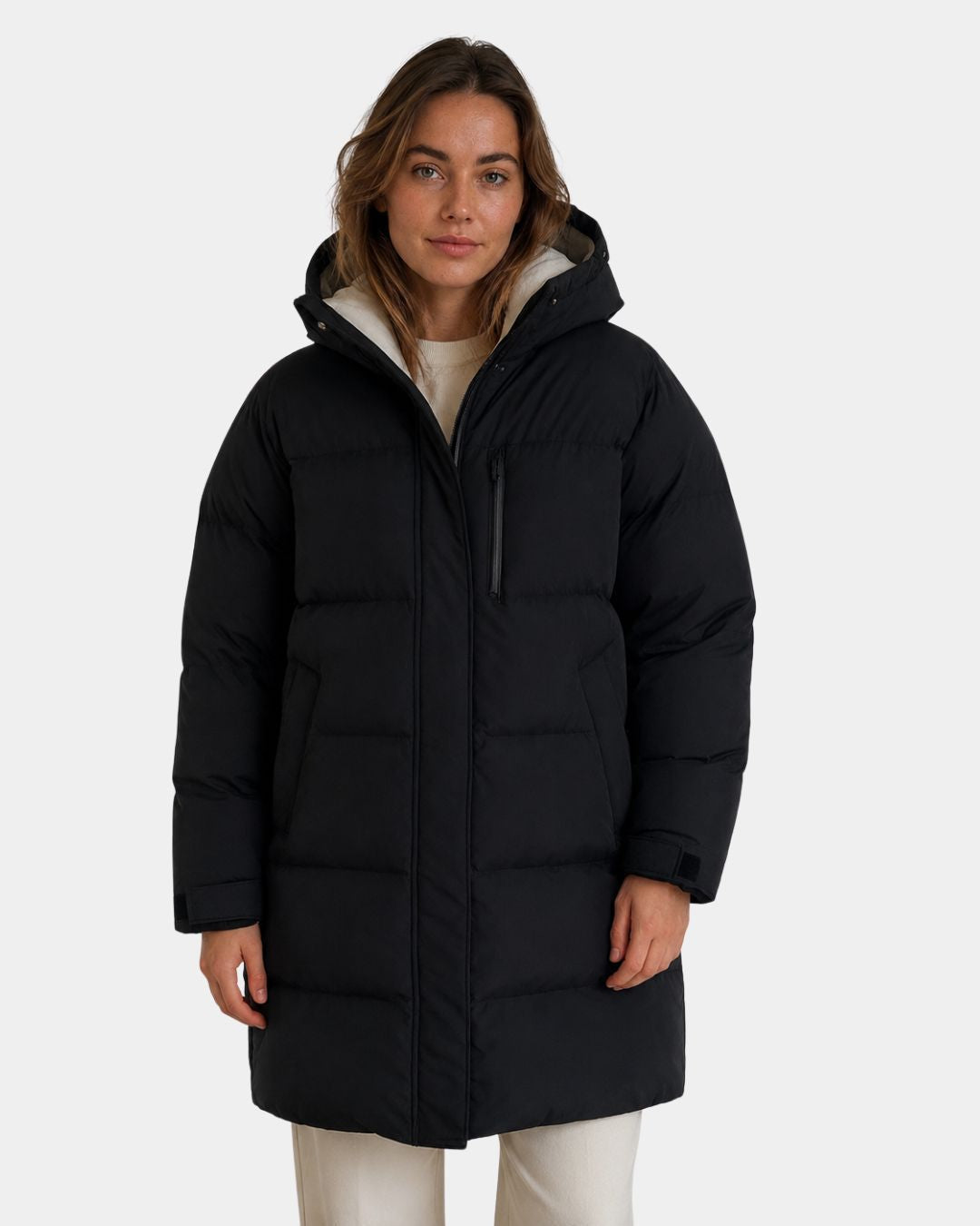 Dorélie | Long Quilted Coat with Hood
