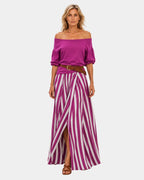 Etiennette | Mediterranean Style Blouse and Skirt Set