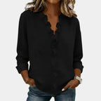 Flavie | Blouse with V-neck and Delicate Ruffles