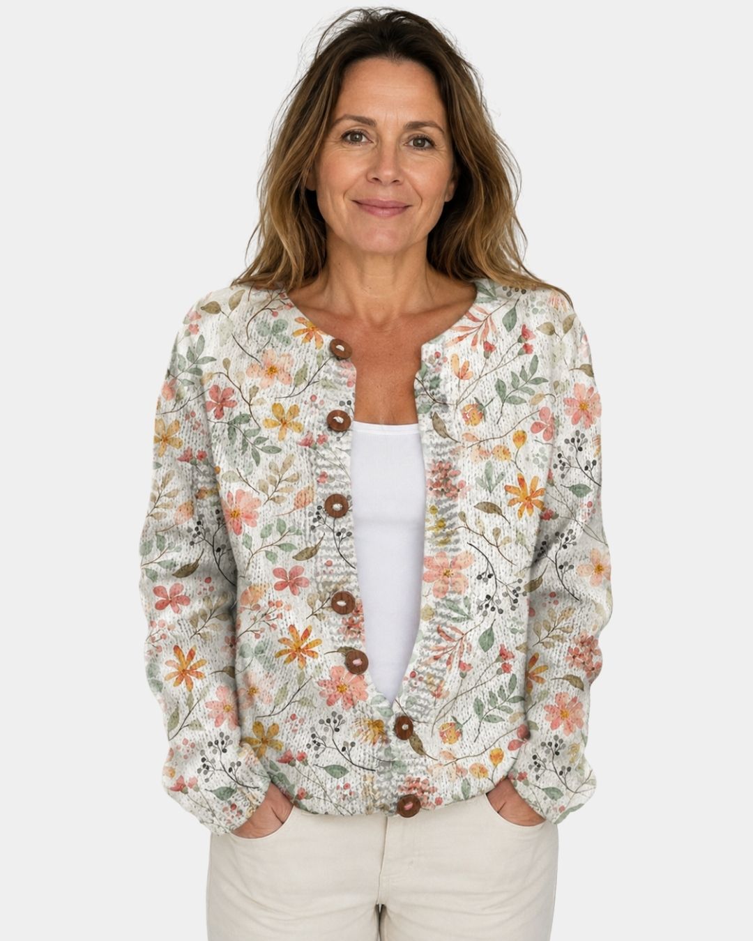 Greta | Vintage Floral Knit Cardigan