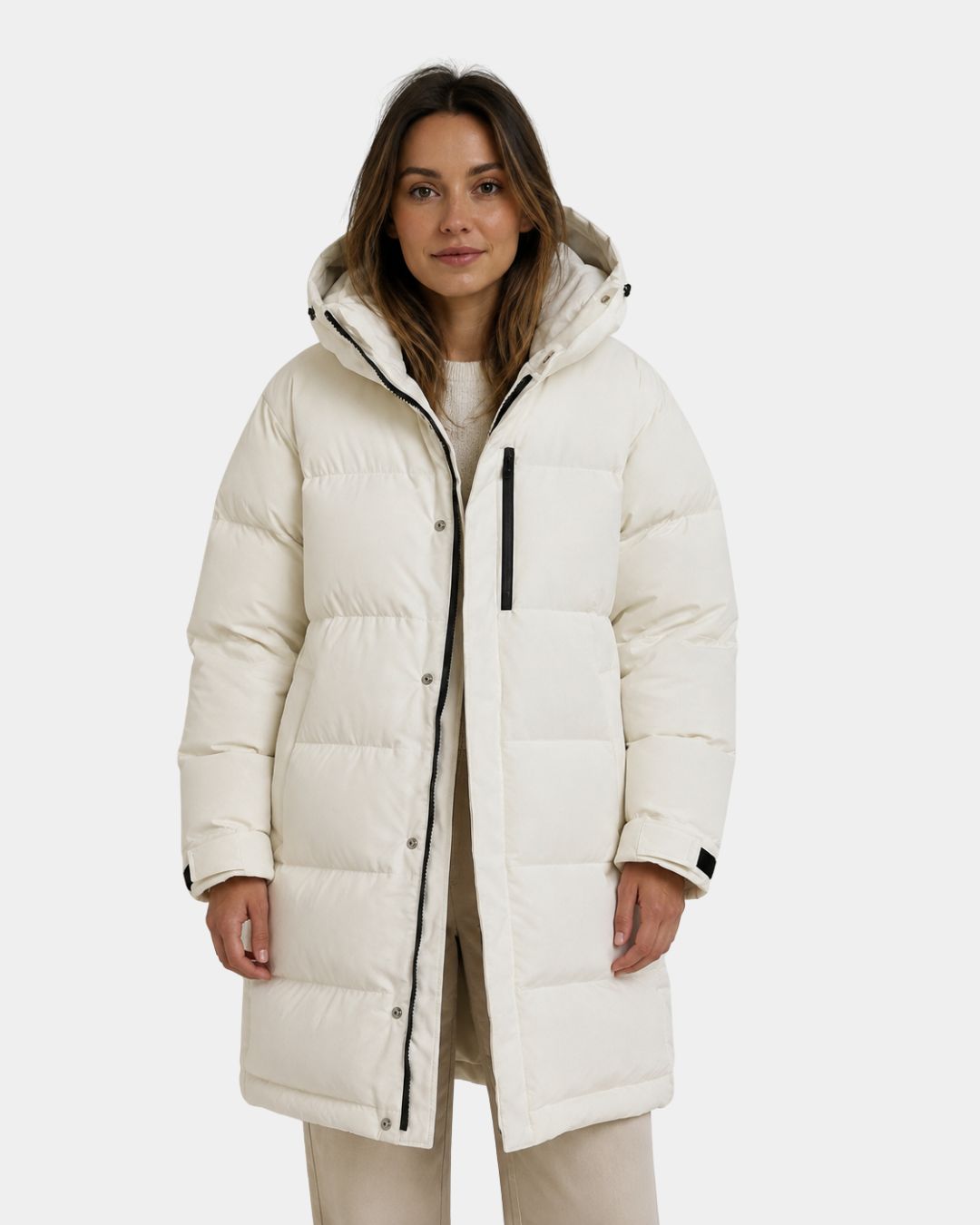 Dorélie | Long Quilted Coat with Hood