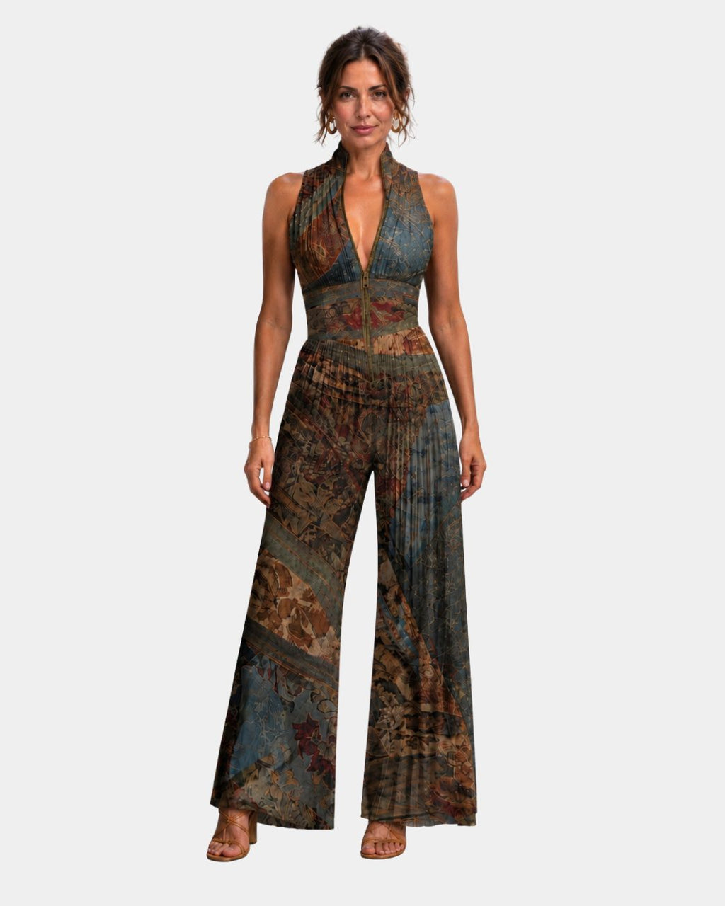 Guénola | Pleated Jumpsuit with Pattern