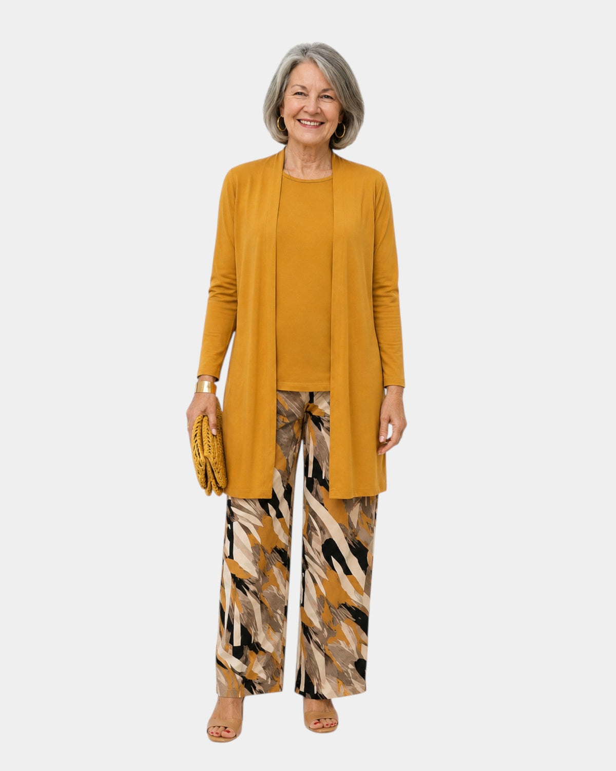 Vera | Three-Piece Brushstroke Set in Mustard
