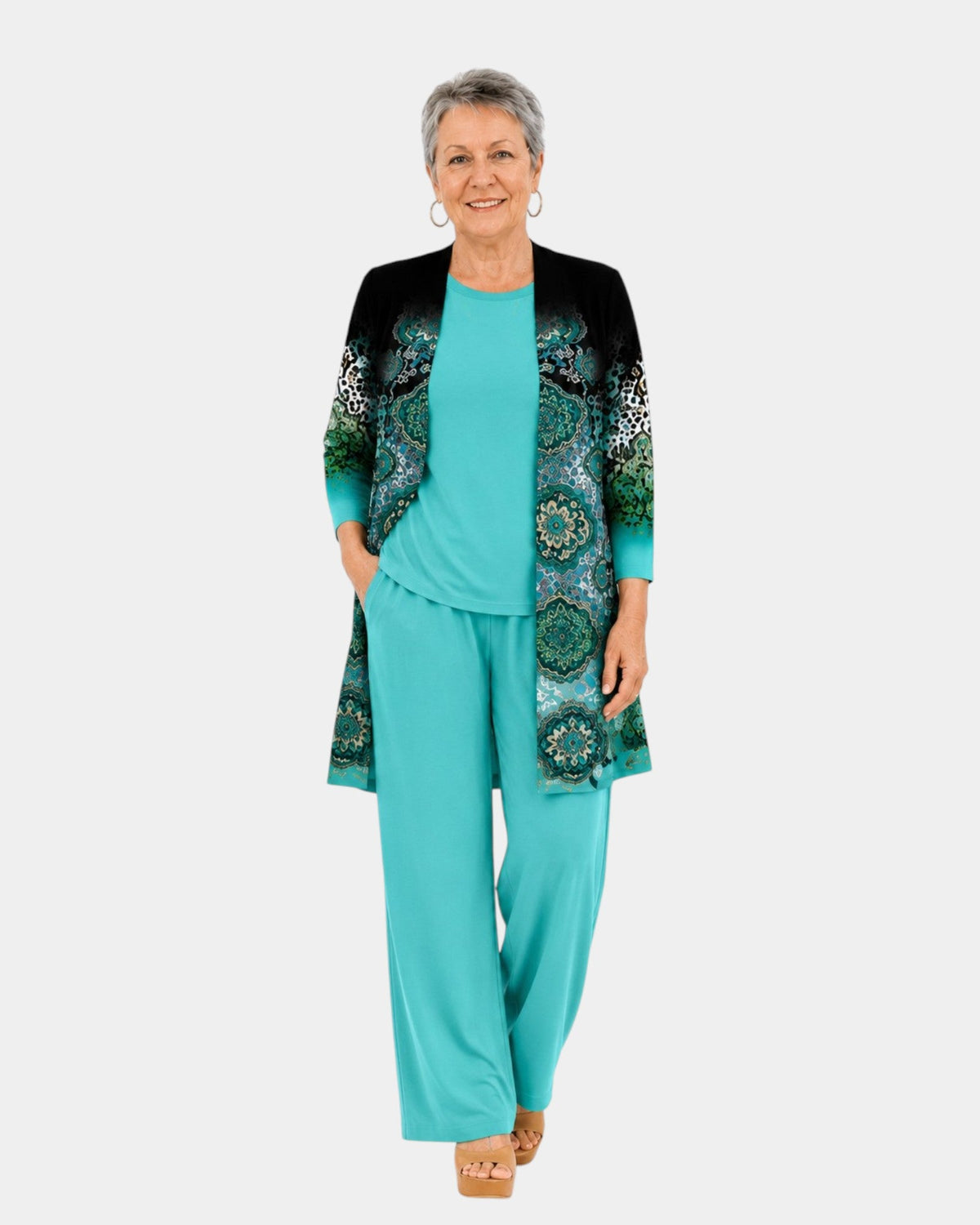 Lorna | Three-Piece Turquoise Paisley Set