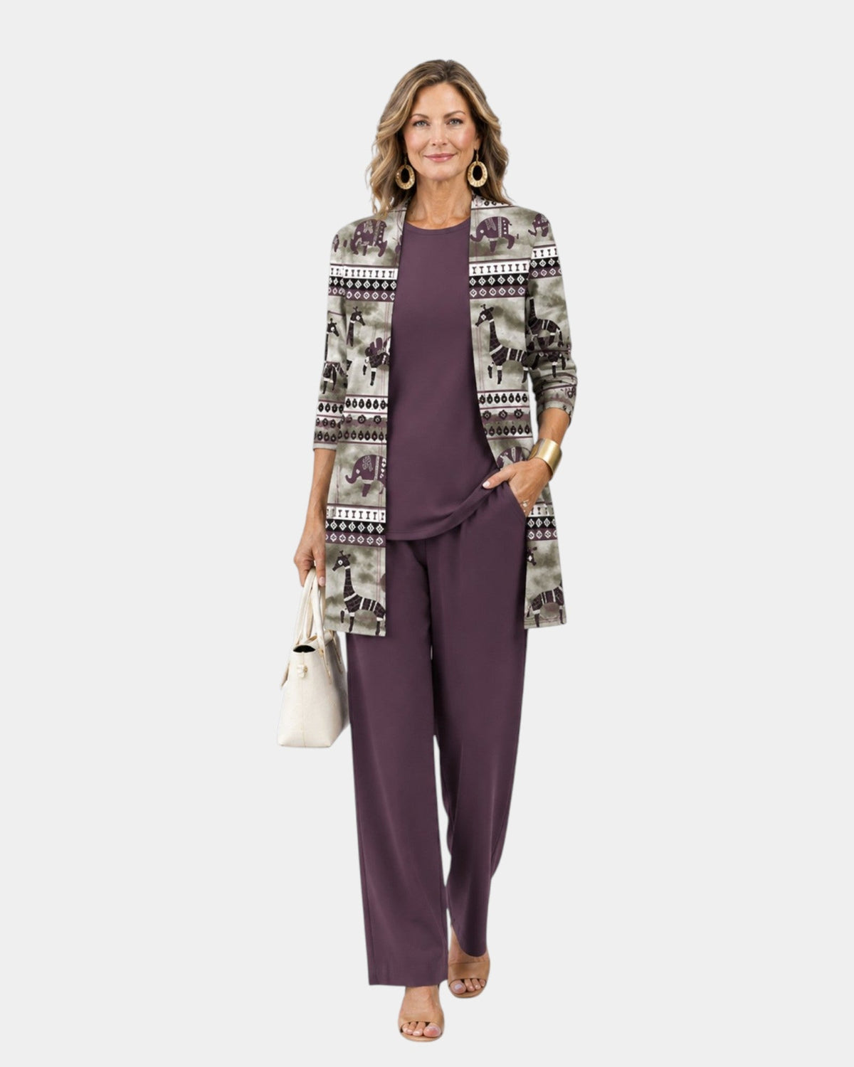 Ruth | Monochrome Ensemble Three-Piece Plum
