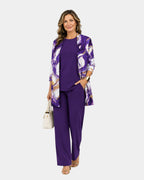Olive | Three-Piece Set in Purple Swirl Print