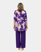 Olive | Three-Piece Set in Purple Swirl Print