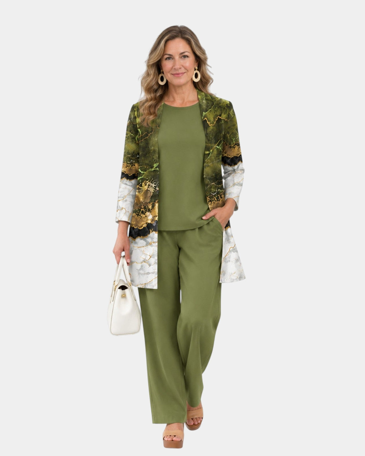 June | Olive Landscape Print Three-Piece Set