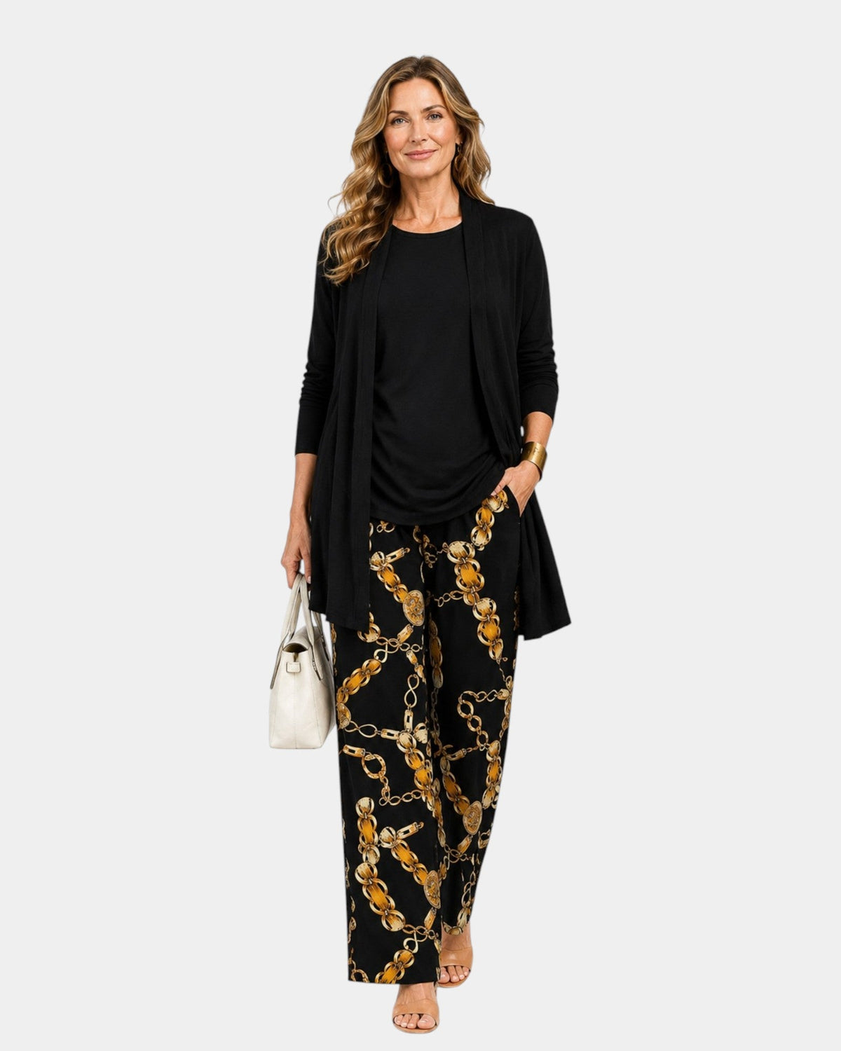 Beatrice | Three-Piece Set with Black Chain Print