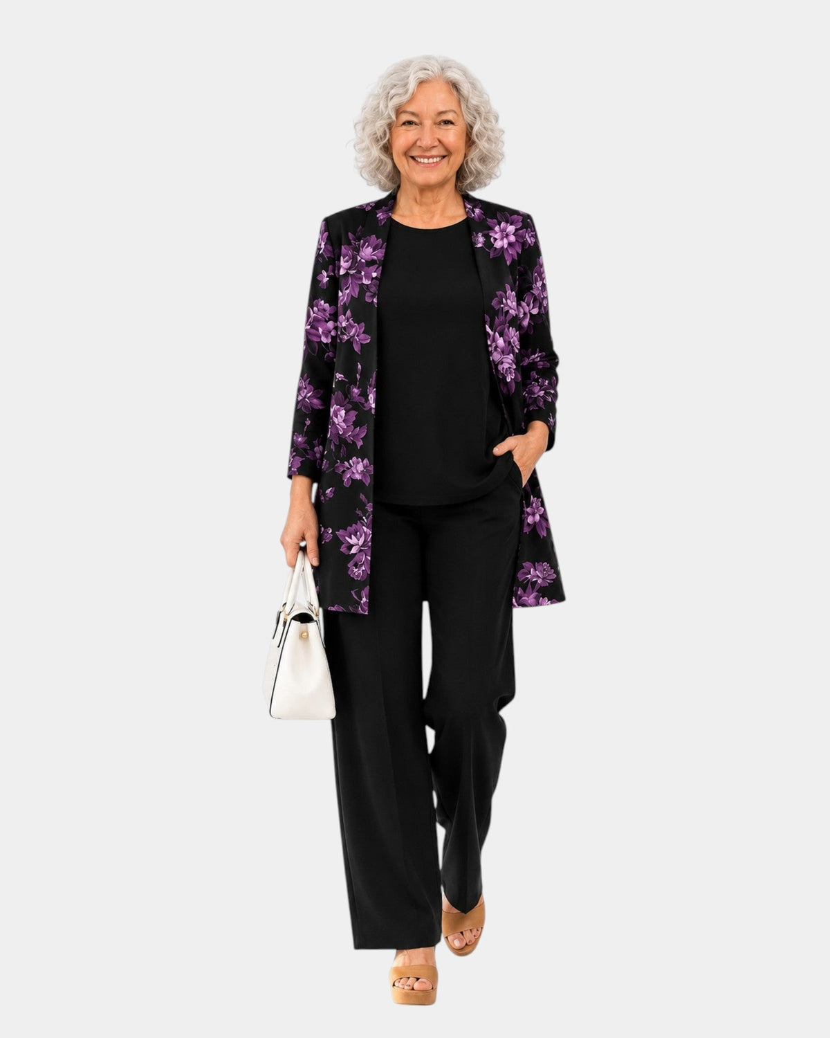 Mabel | Three-Piece Set with Black Floral Jacket