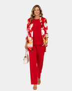 Ivy | Red Floral Ensemble in Three Pieces