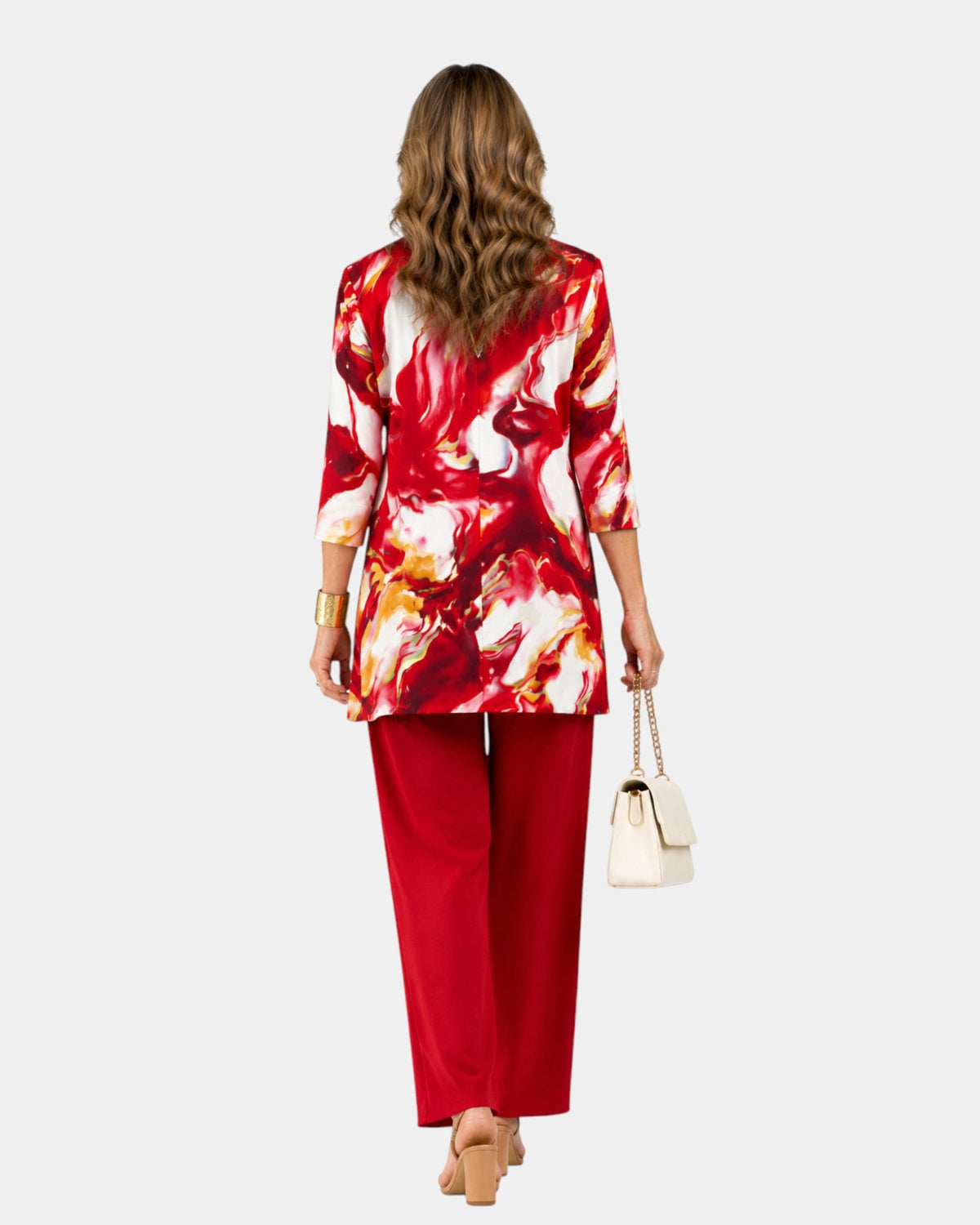 Ivy | Red Floral Ensemble in Three Pieces