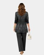 Eloise | Three-Piece Textured Black Set