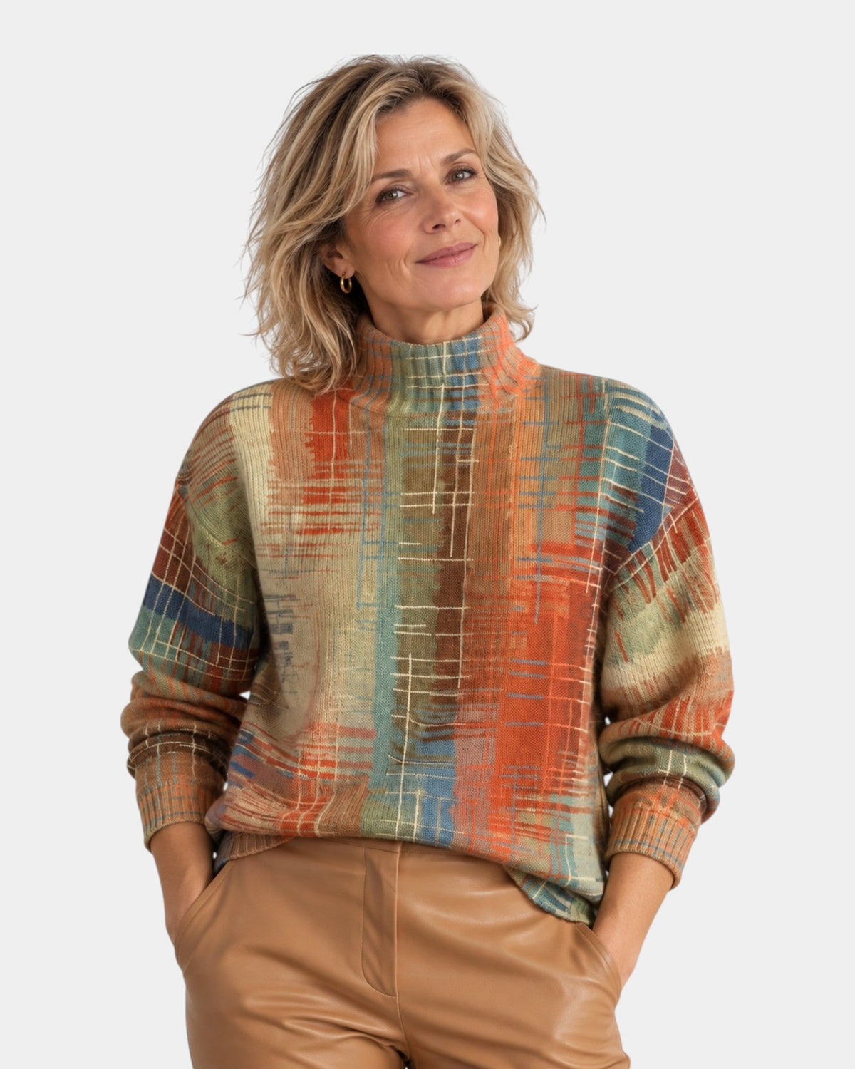 Ines | Artistic Printed Turtleneck
