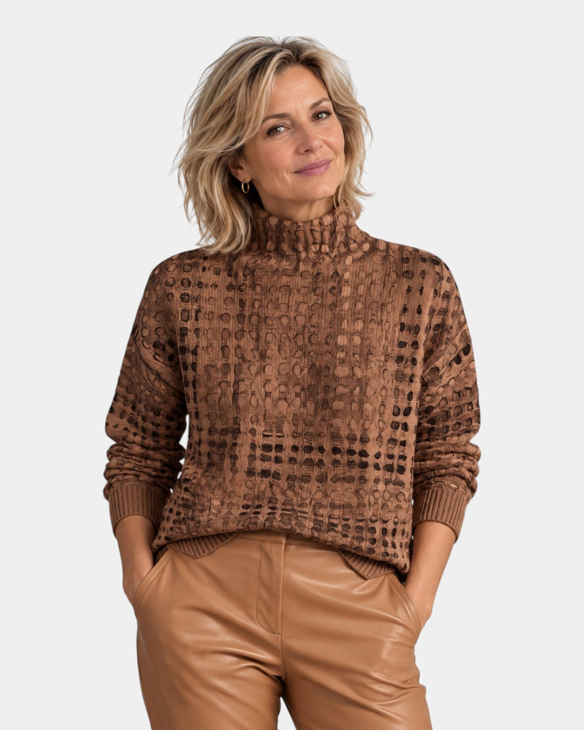 Amara | Textured Turtleneck Sweater