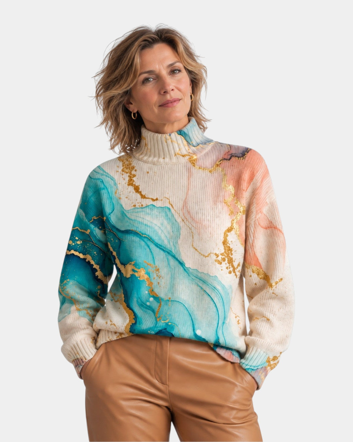 Miriam | Marbled Turtleneck