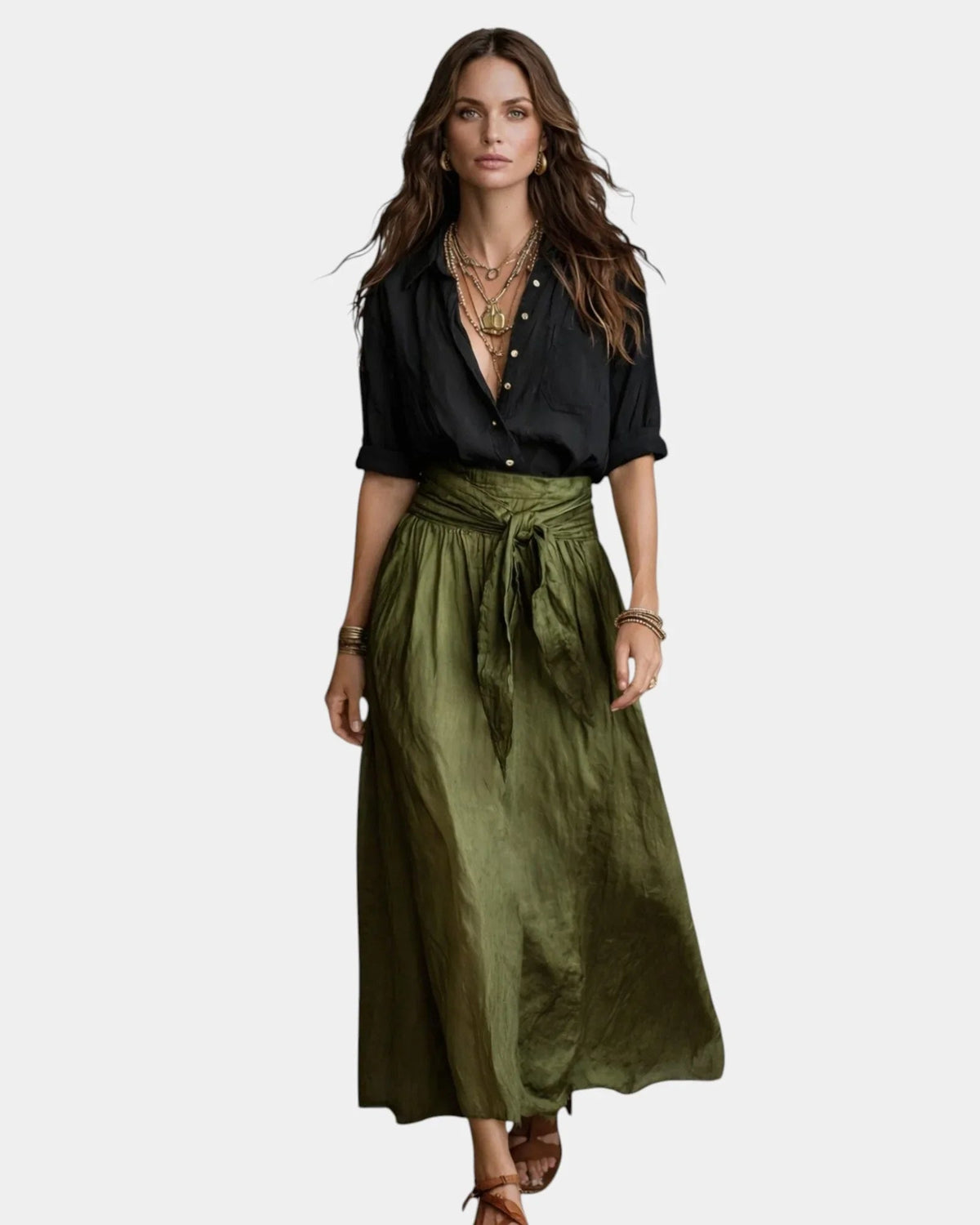 Dione | Midi skirt + complimentary black shirt