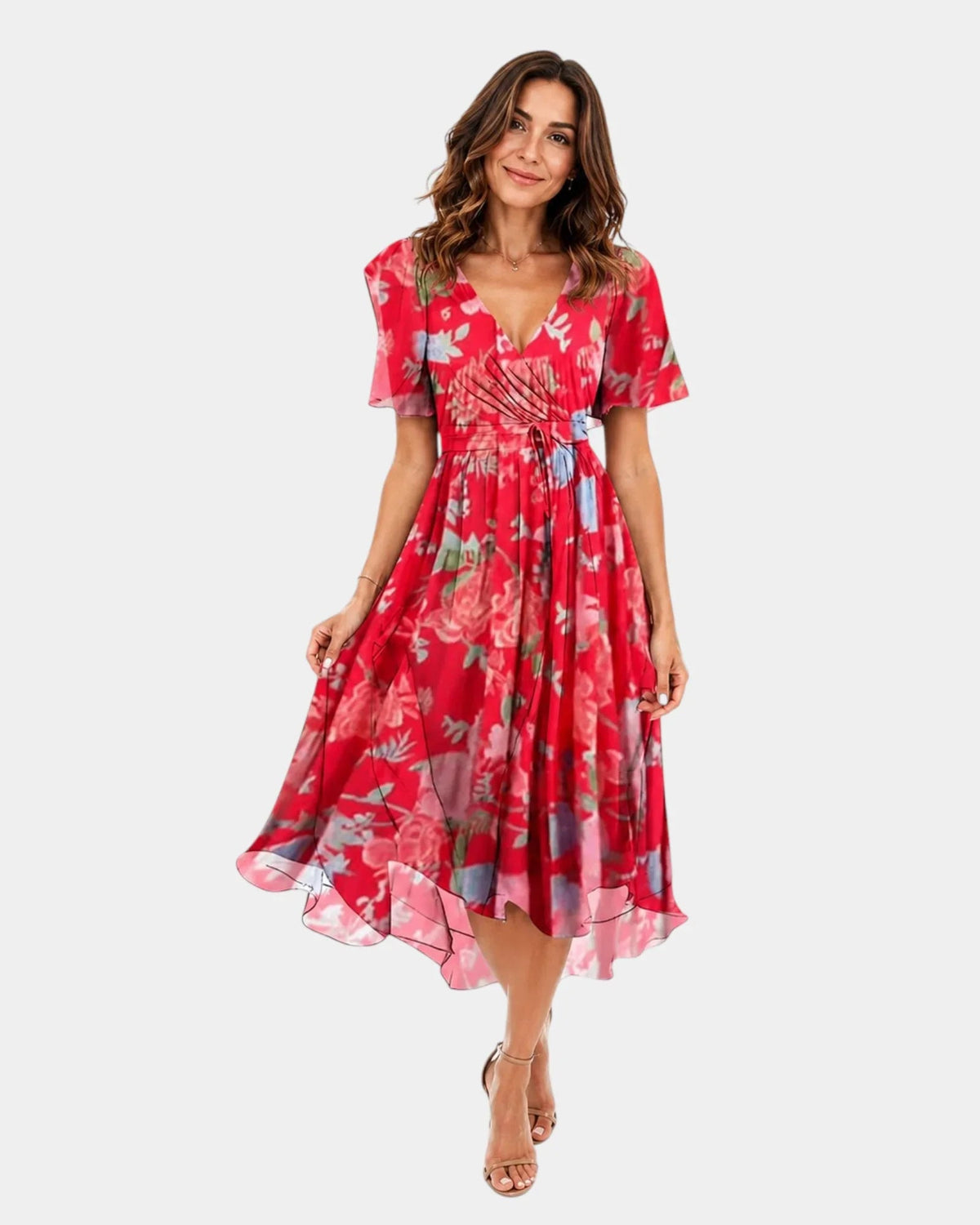 Mélisande | Floral Dress with V-Neck
