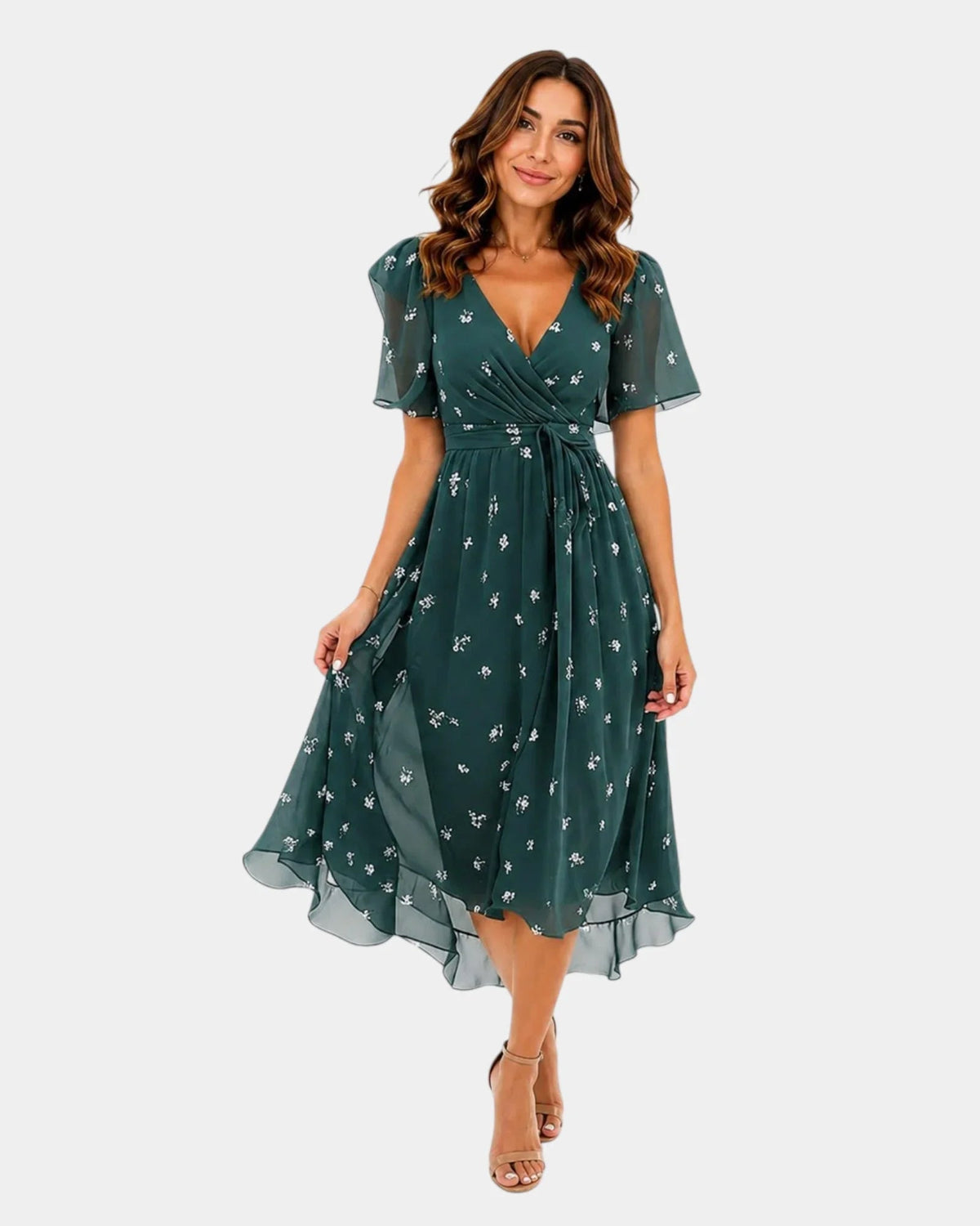 Mélisande | Floral Dress with V-Neck