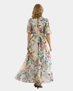 Seraphine | Short Sleeve Maxi Dress with V-Neck